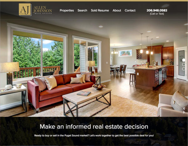 AJ Real Estate Website Design by Efinitytech Seattle