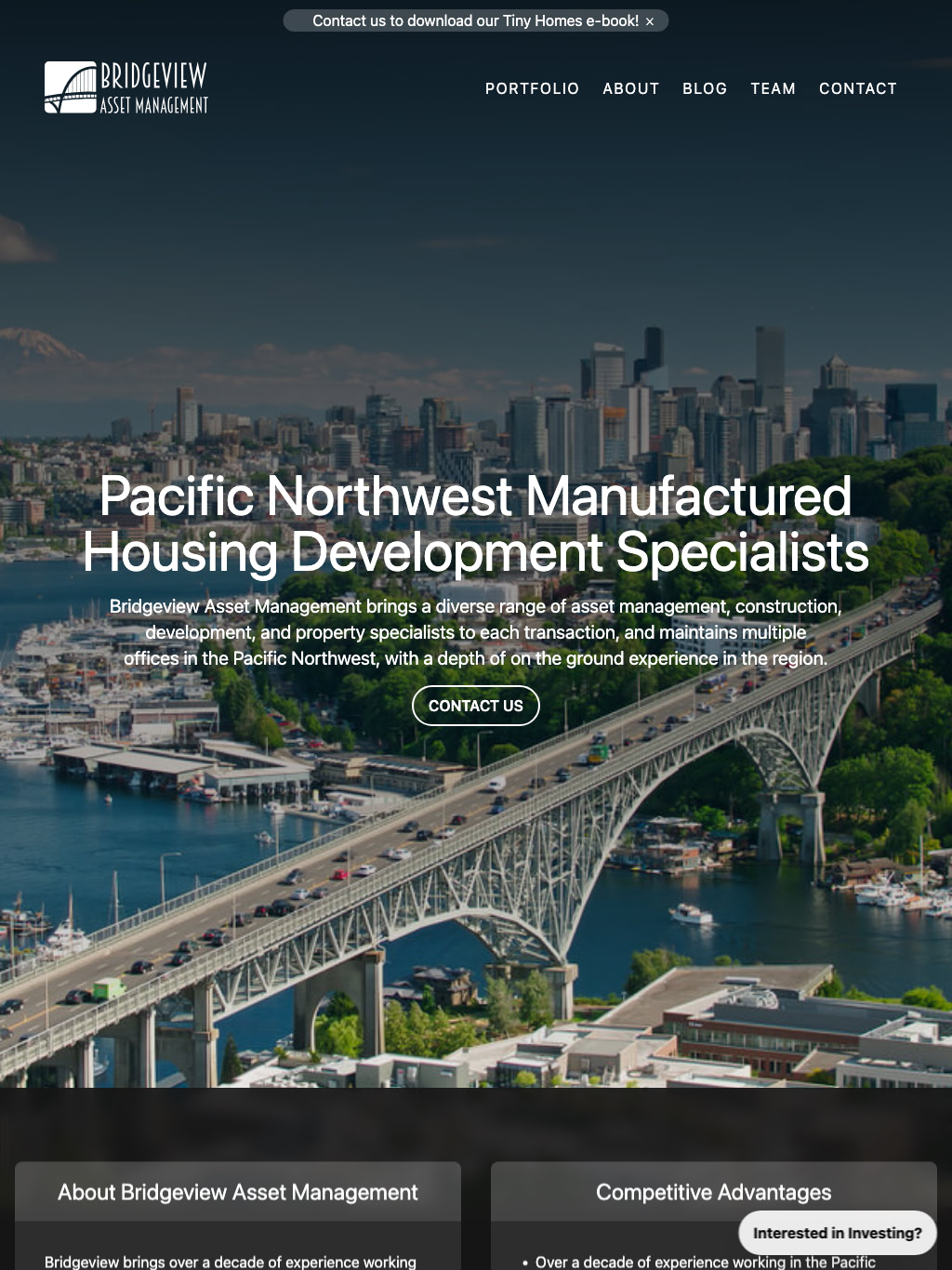 Bridgeview Asset Management Tablet Website Design by Efinitytech Seattle