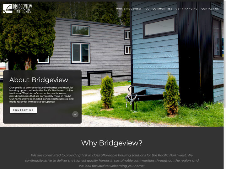 BVTinyHomes Website Design by Efinitytech Seattle