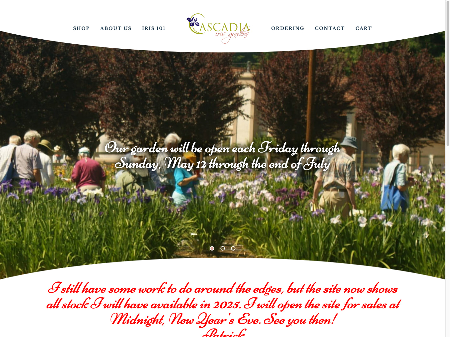 Cascadia Iris Gardens Website Design by Efinitytech Seattle