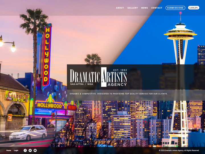 Dramatic Artists Website Design by Efinitytech Seattle