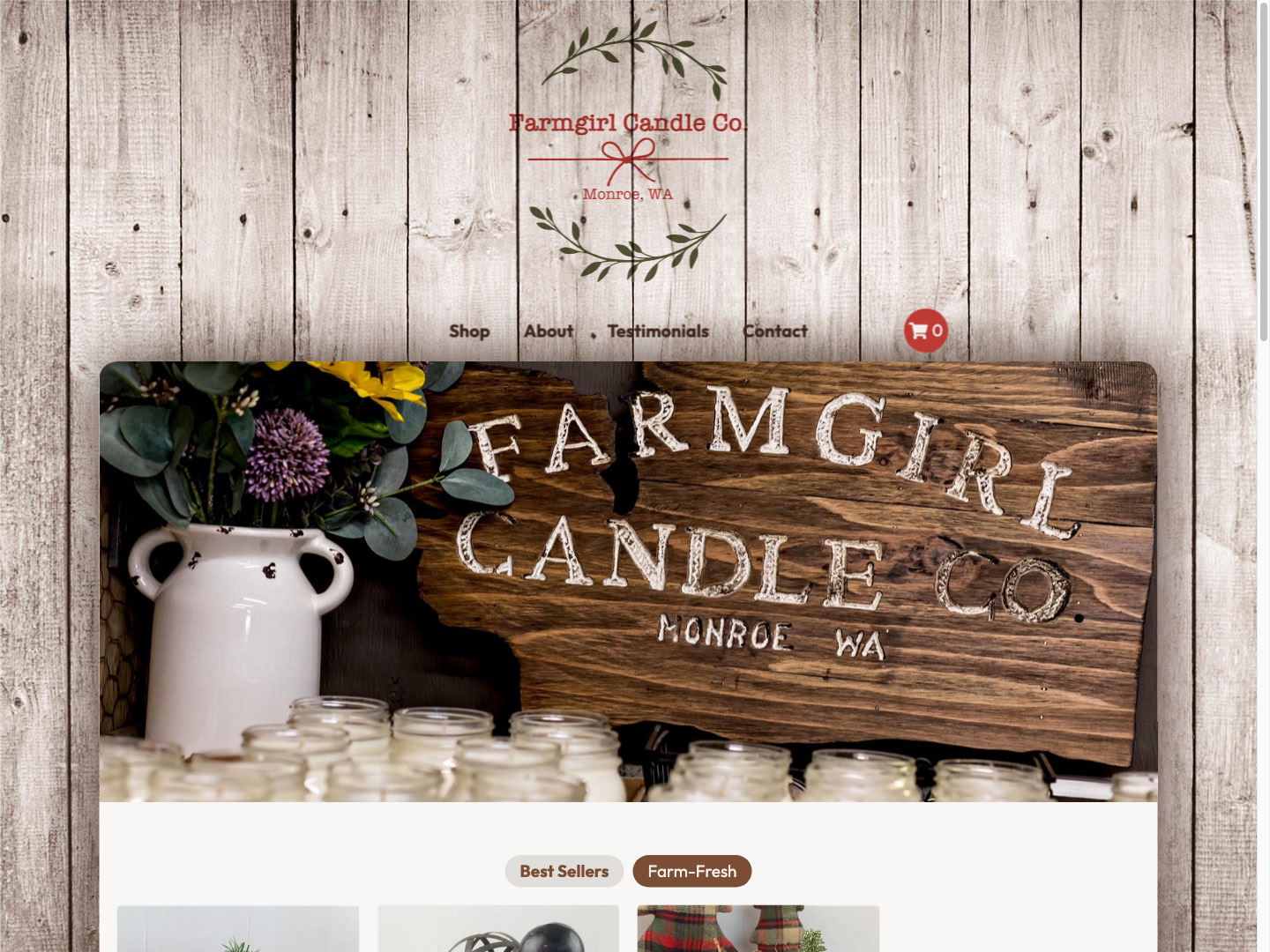 Farm Girl Candle Company Website Design by Efinitytech Seattle