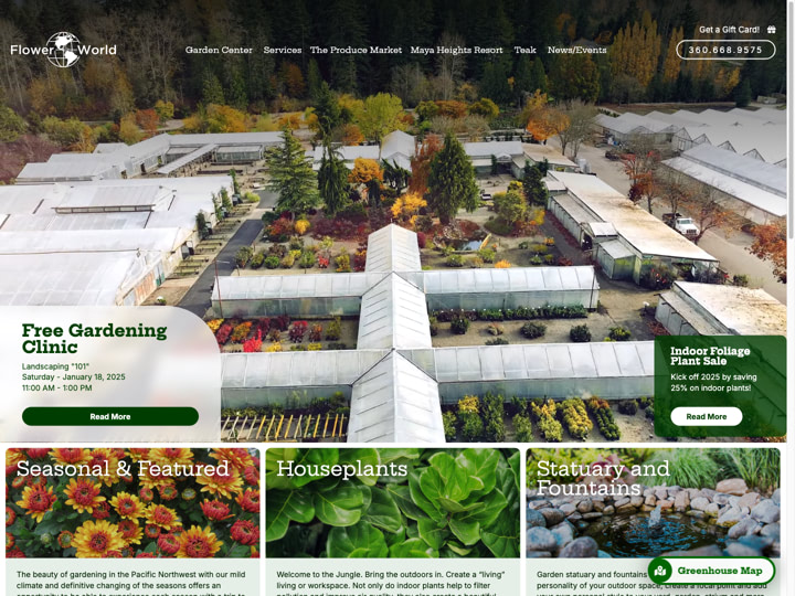 Flower World USA Website Design by Efinitytech Seattle