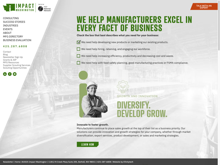 Impact Washington Website Design by Efinitytech Seattle