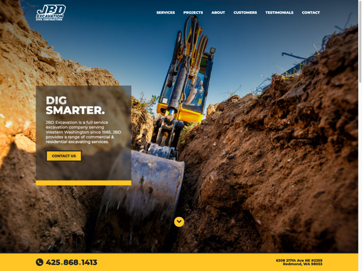 JBD Excavation Website Design by Efinitytech Seattle