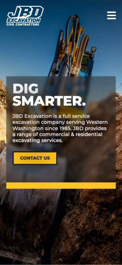 JBD Excavation Mobile Website Design by Efinitytech Seattle