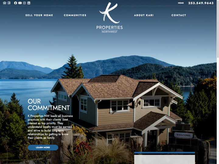 K Properties Northwest Website Design by Efinitytech Seattle