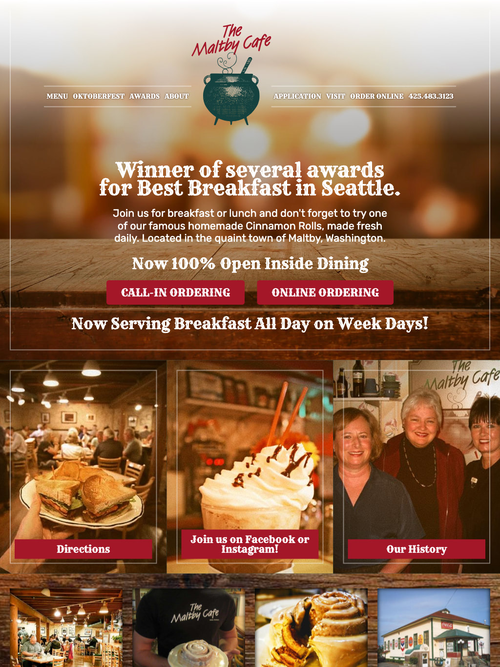 Maltby Cafe Tablet Website Design by Efinitytech Seattle