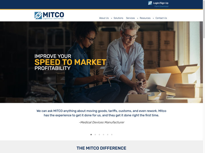 Mitco Global Website Design by Efinitytech Seattle