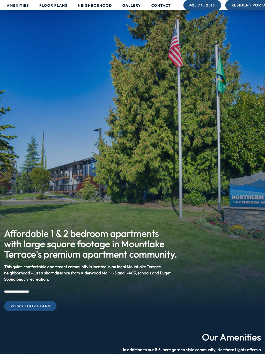 Northern Lights Apartments Tablet Website Design by Efinitytech Seattle