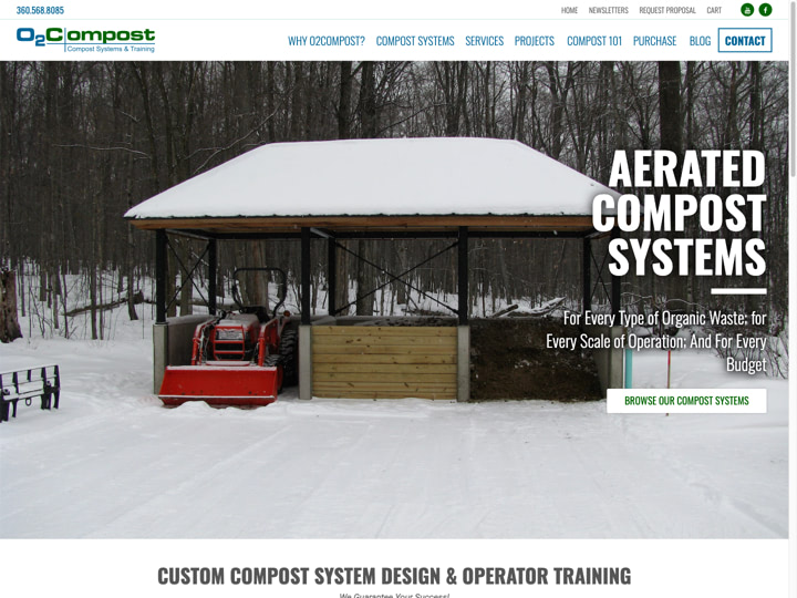 O2 Compost Website Design by Efinitytech Seattle