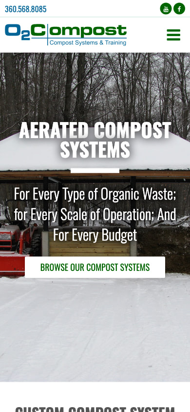 O2 Compost Mobile Website Design by Efinitytech Seattle