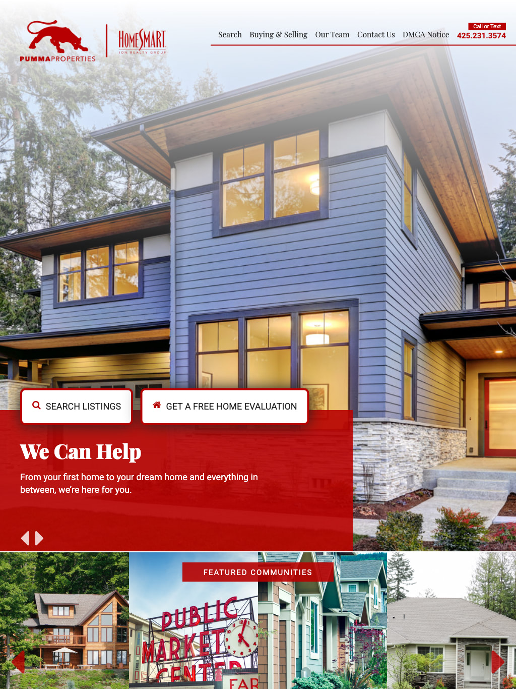 Pumma Properties Tablet Website Design by Efinitytech Seattle