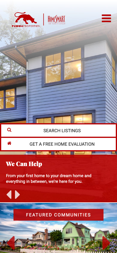 Pumma Properties Mobile Website Design by Efinitytech Seattle