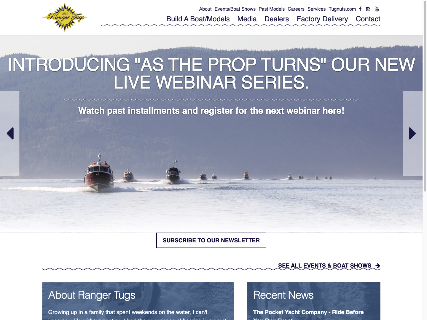 Ranger Tugs Website Design by Efinitytech Seattle