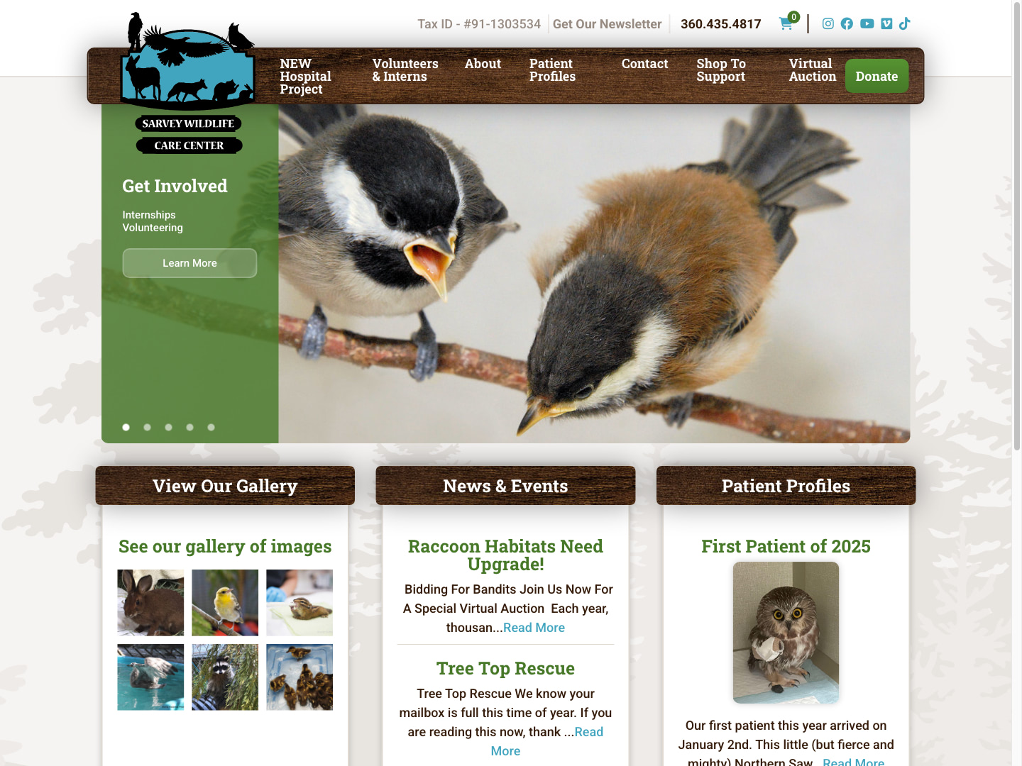 Sarvey Wildlife Website Design by Efinitytech Seattle