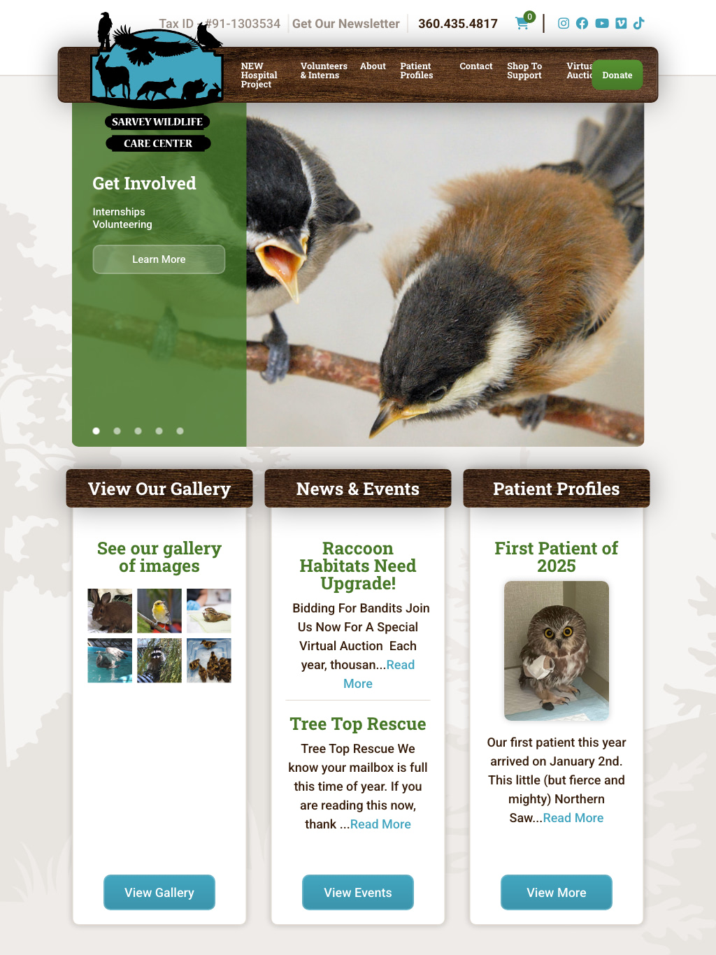 Sarvey Wildlife Tablet Website Design by Efinitytech Seattle