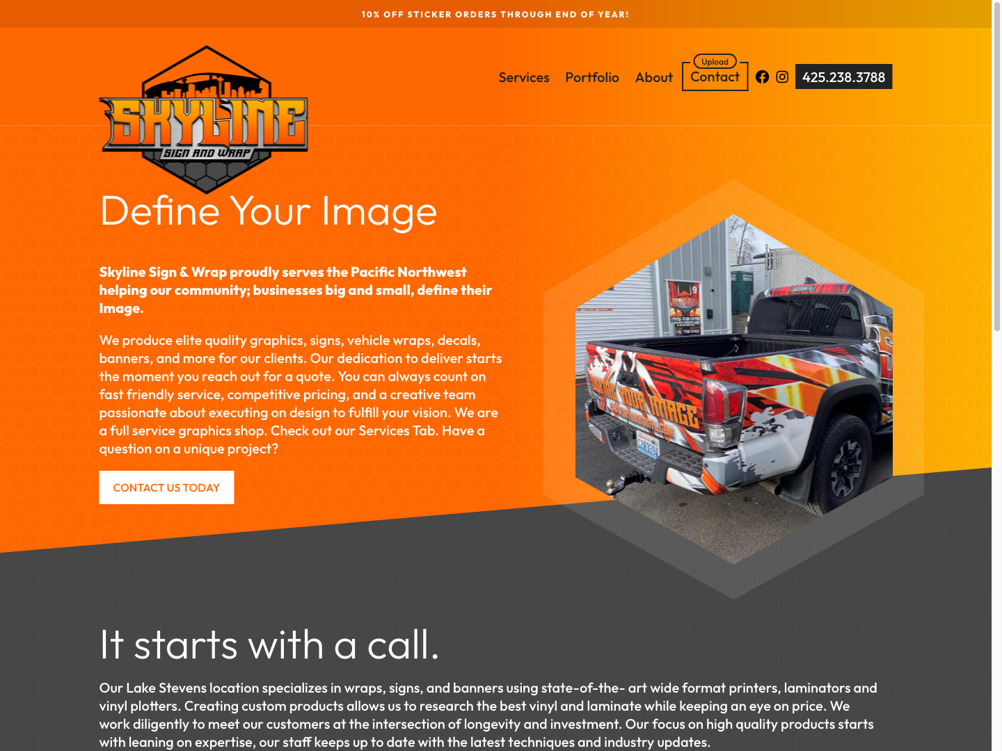 Skyline Sign and Wrap Website Design by Efinitytech Seattle