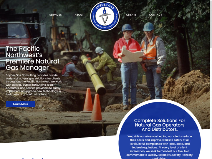 Snyder Gas Consulting Website Design by Efinitytech Seattle