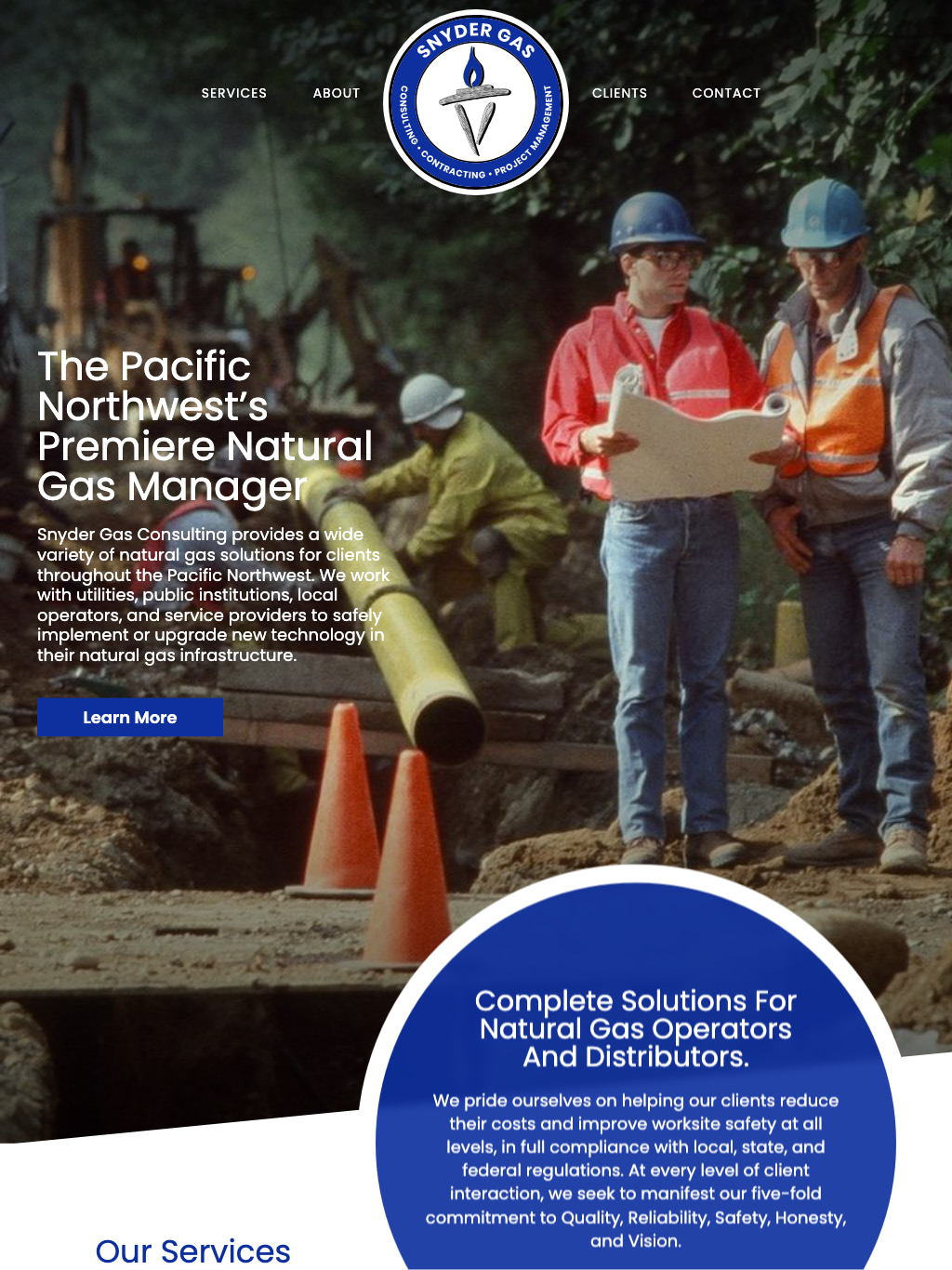 Snyder Gas Consulting Tablet Website Design by Efinitytech Seattle