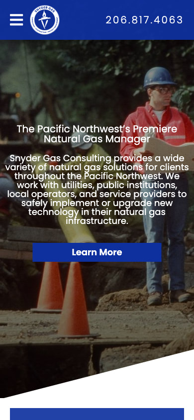 Snyder Gas Consulting Mobile Website Design by Efinitytech Seattle