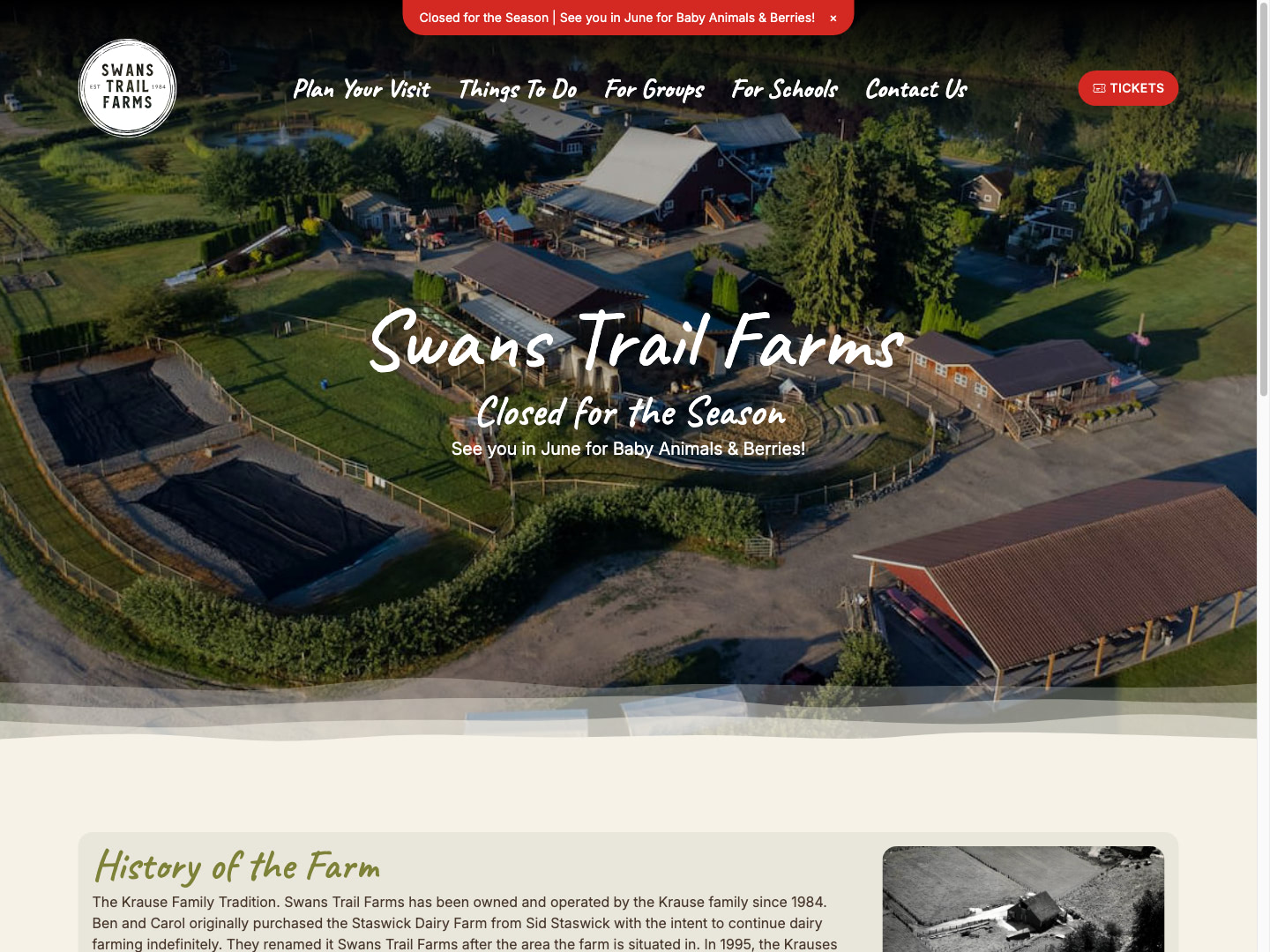 Swans Trail Farms Website Design by Efinitytech Seattle