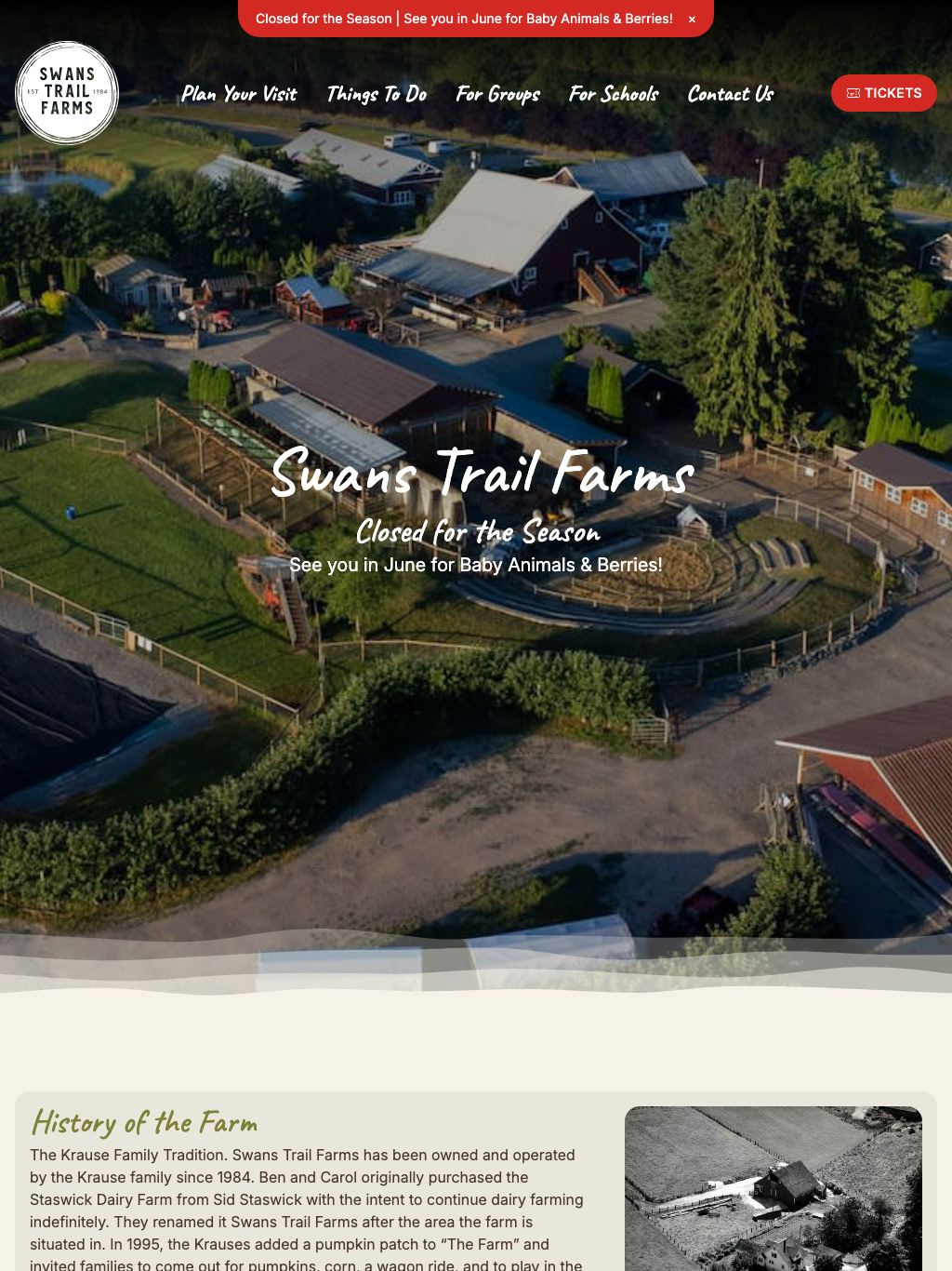 Swans Trail Farms Tablet Website Design by Efinitytech Seattle