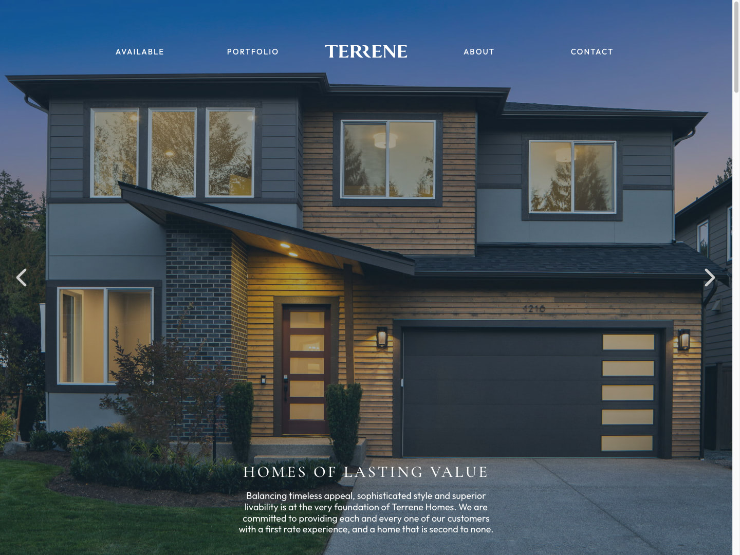 Terrene Homes Website Design by Efinitytech Seattle