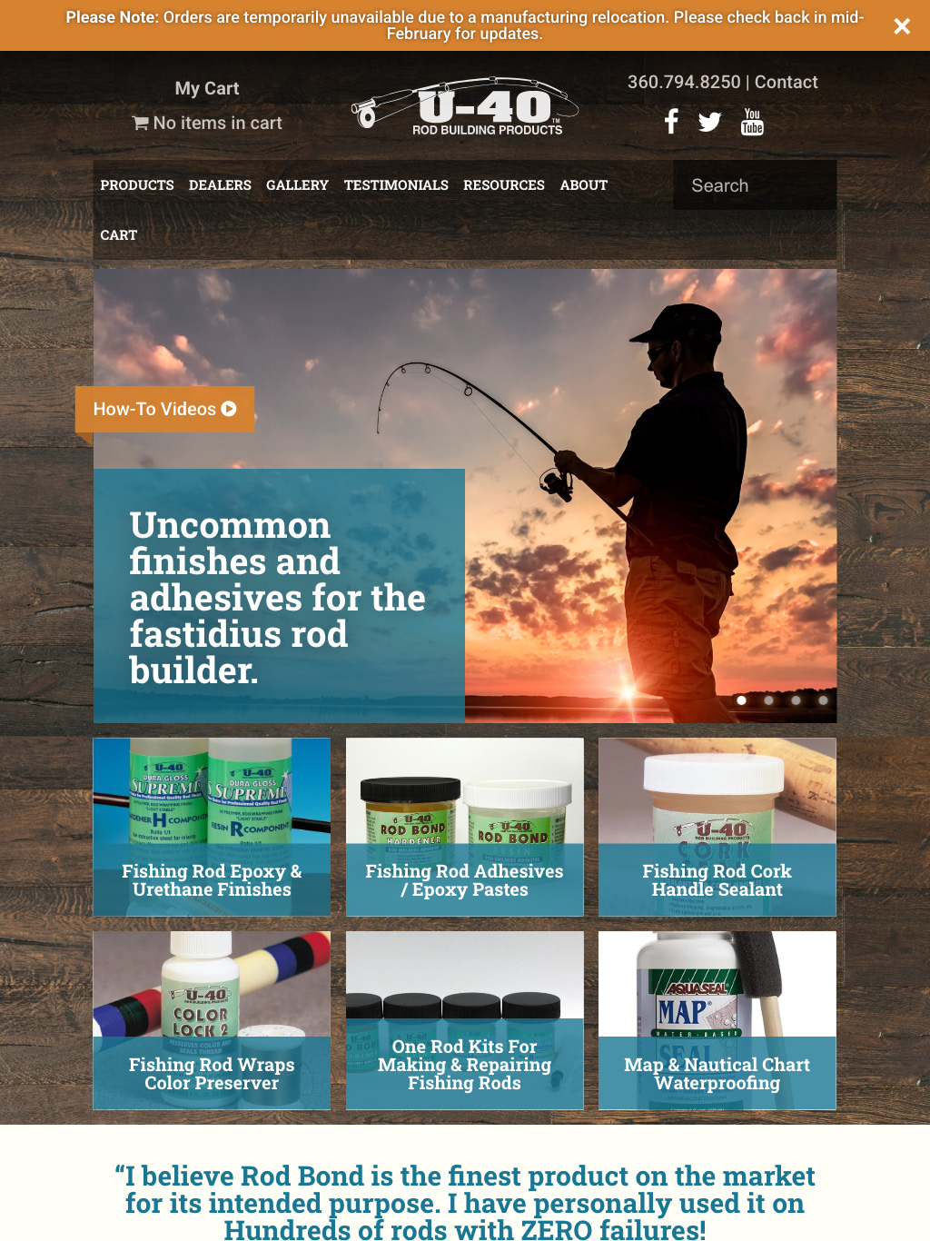 U-40 Rod Building Products Tablet Website Design by Efinitytech Seattle