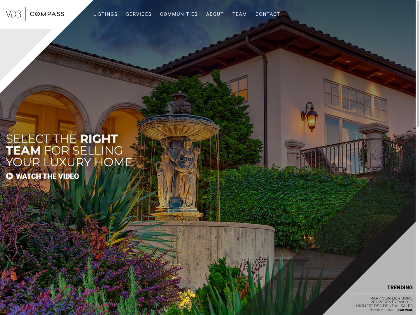 VDB Estates Website Design by Efinitytech Seattle