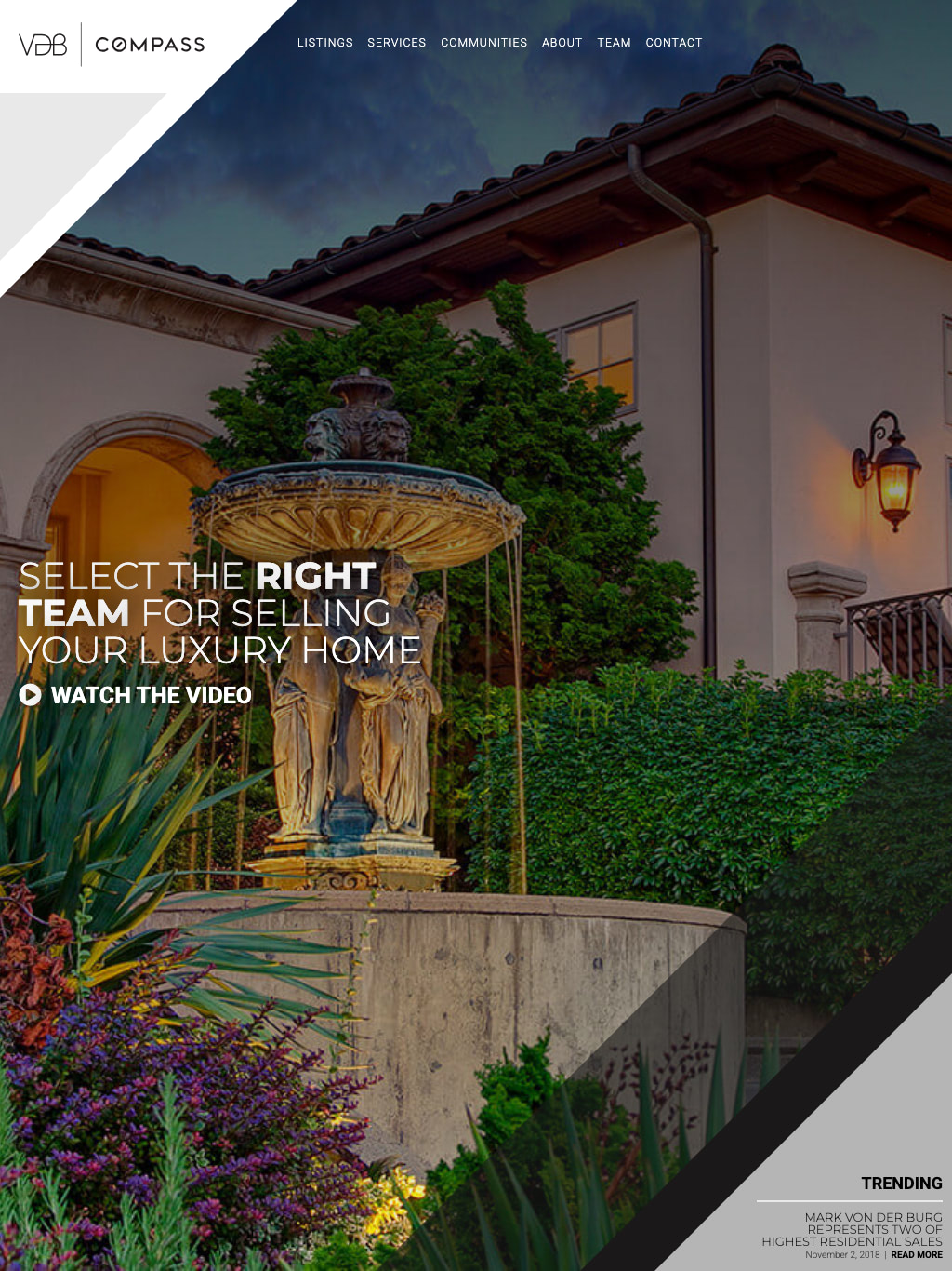 VDB Estates Tablet Website Design by Efinitytech Seattle