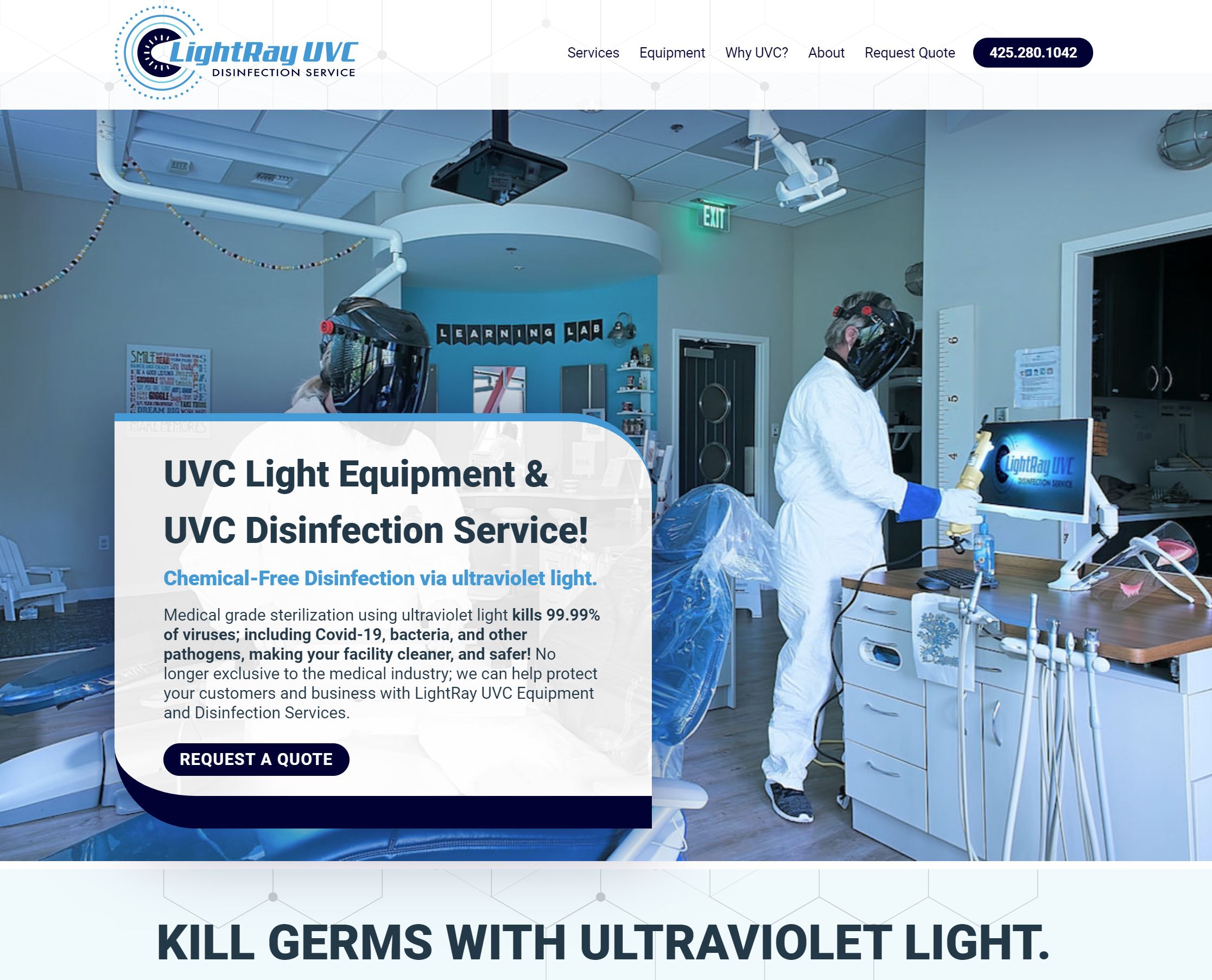 LightRay UVC Website Design by Efinitytech Seattle