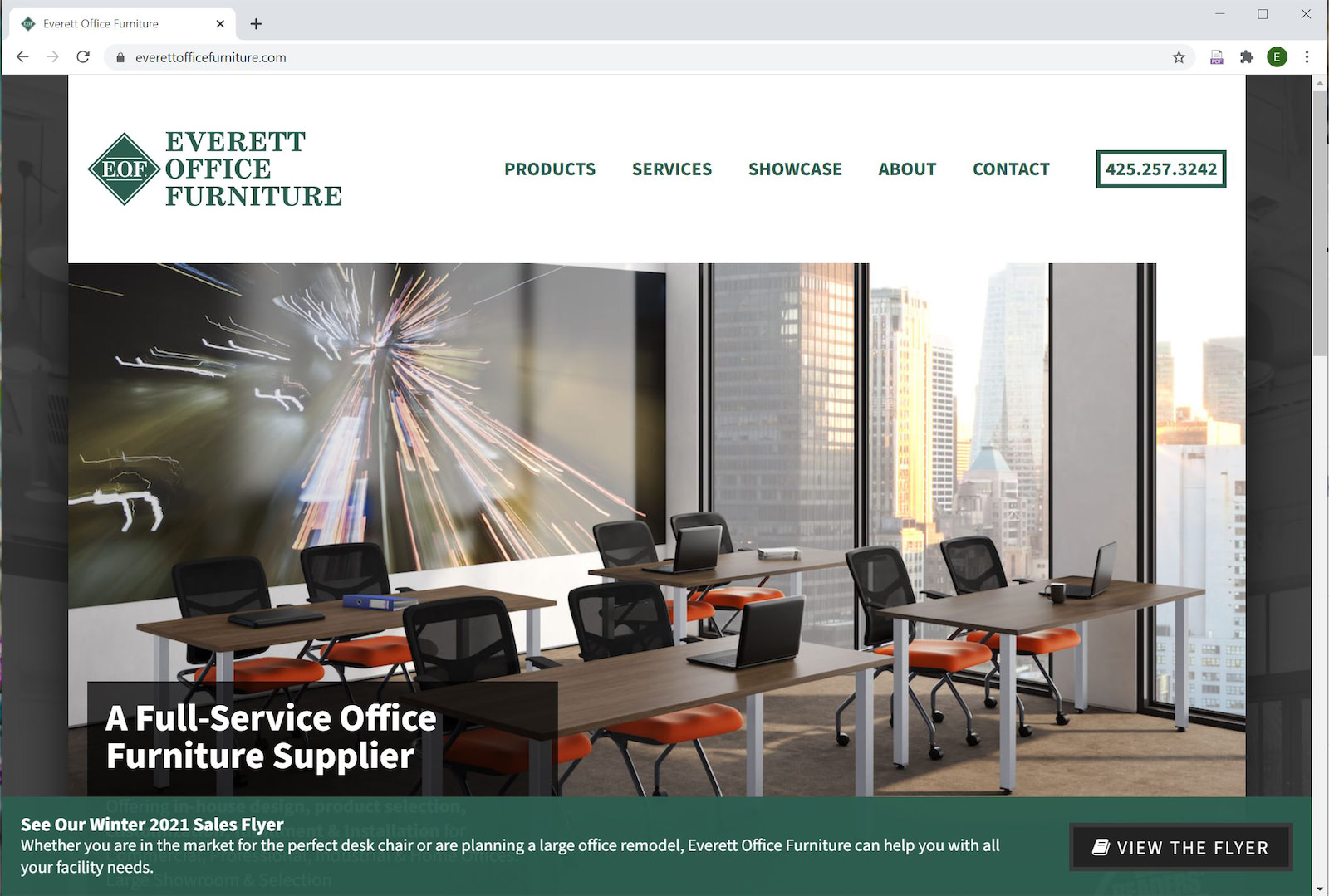 Everett Office Furniture Website Design by Efinitytech Seattle