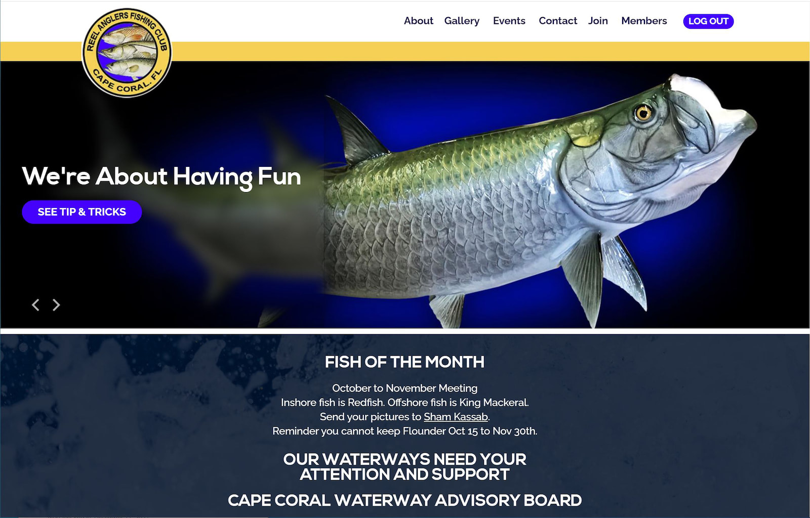 Reel Anglers Fishing Club Website Design by Efinitytech Seattle