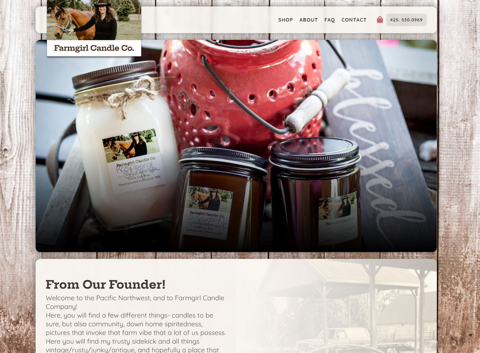 Farm Girl Candle Company Website Design by Efinitytech Seattle