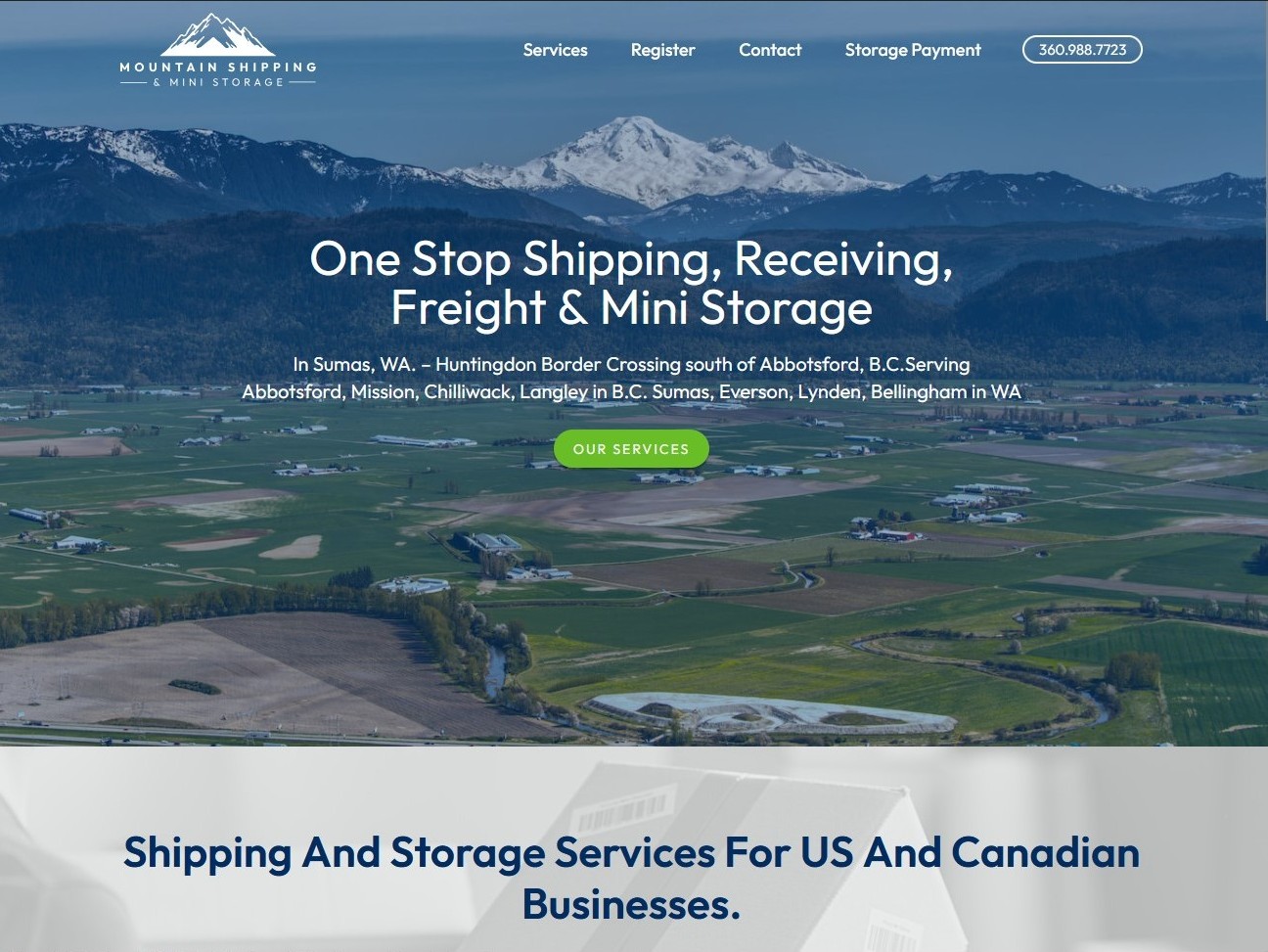 Mountain Shipping & Mini Storage Website Design by Efinitytech Seattle