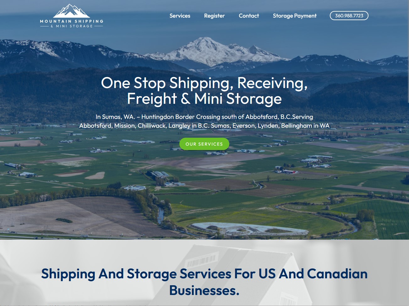 Mountain Shipping & Mini Storage Website Design by Efinitytech Seattle