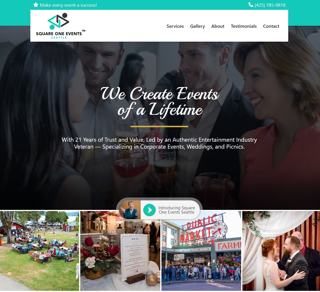 Square One Events Seattle Homepage Image