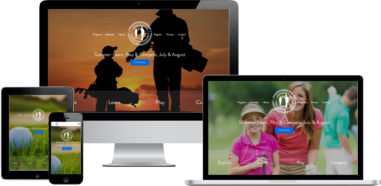 Grass Roots Junior Golf Charity Website Design by Efinitytech Seattle