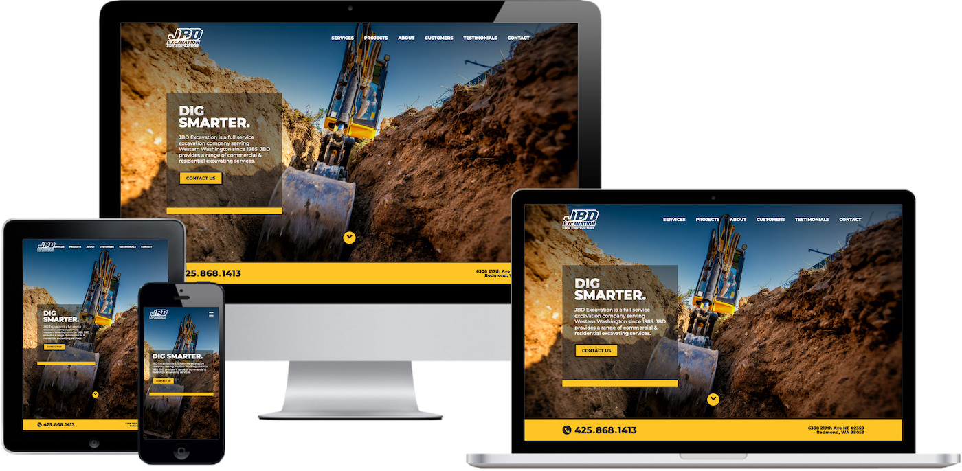 JBD Excavation Website Design by Efinitytech Seattle