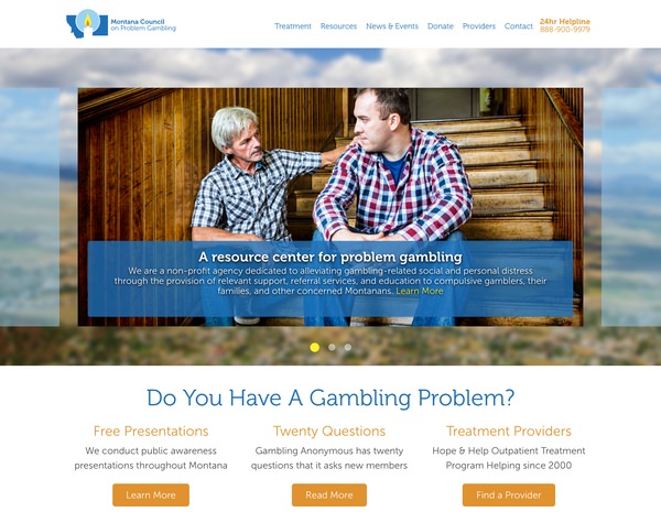 Montana Problem Gambling Website Design by Efinitytech Seattle