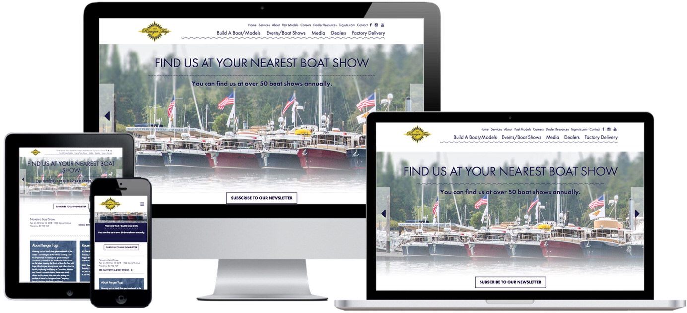 Ranger Tugs Website Design by Efinitytech Seattle