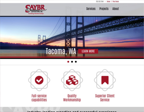 Saybr Contractors Website Design by Efinitytech Seattle