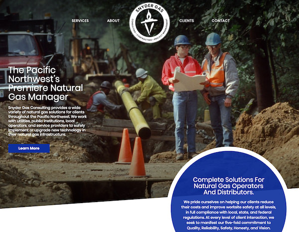 Snyder Gas Consulting Website Design by Efinitytech Seattle